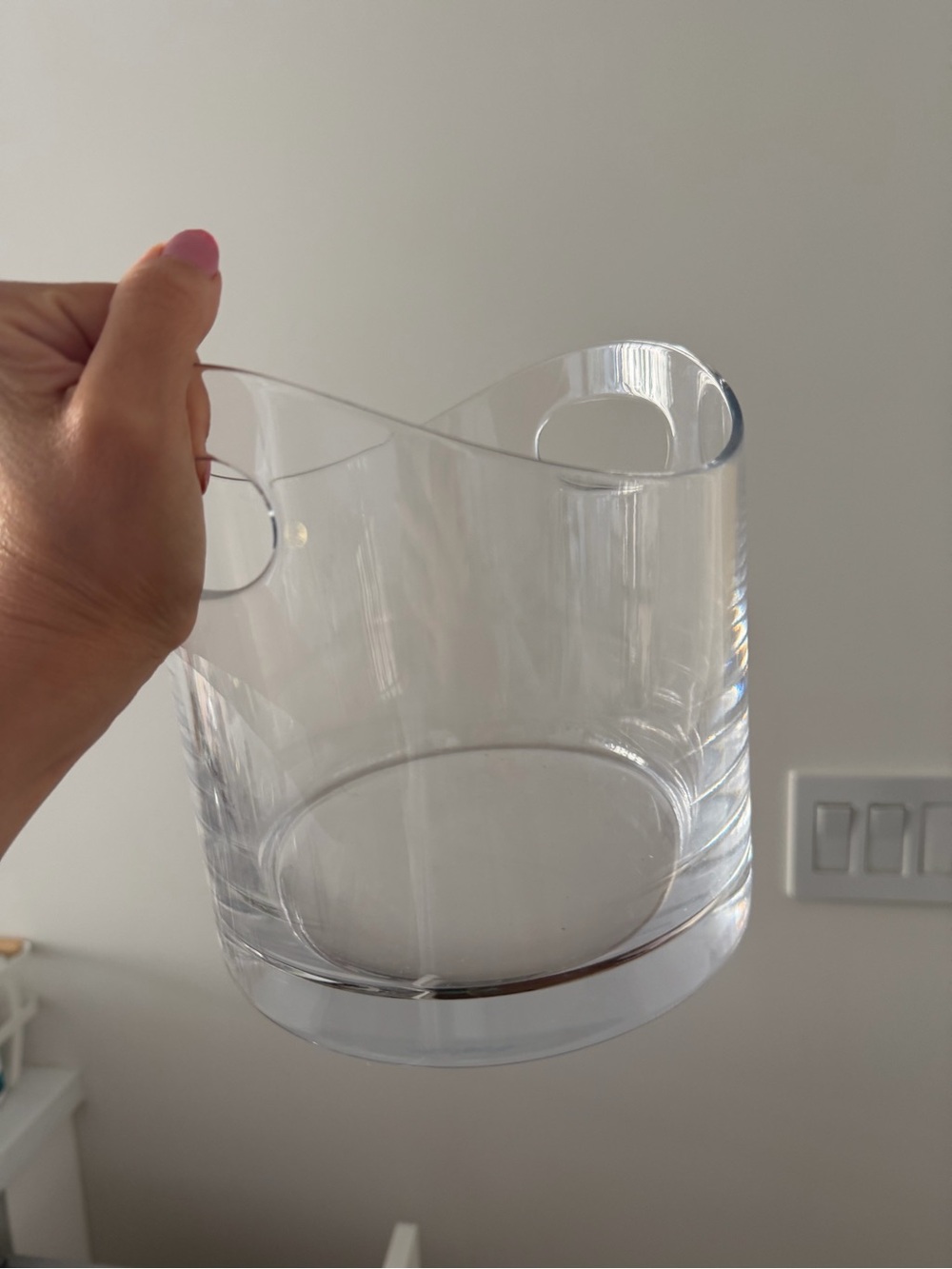 CB2 Clear Acrylic Ice Tub with Integrated Grip Handles
